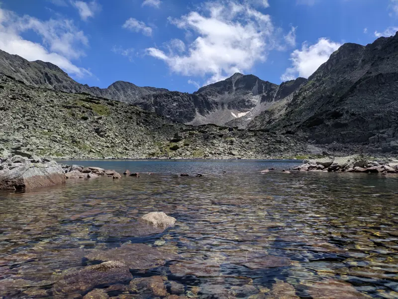 Musala Peak, seen from the shore of Alekovo Lake